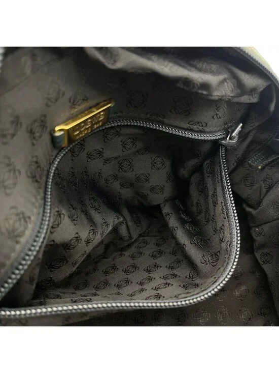 Loewe Shoulder Bag Black Anagram Embossed Nappa Leather Chain Vintage - Picture 13 of 13